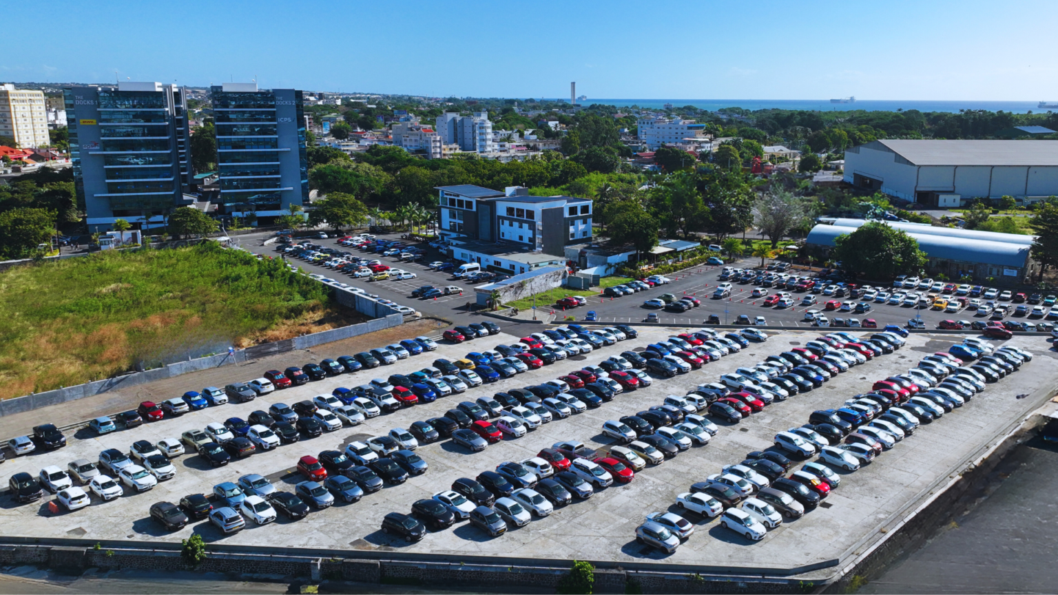 Professional and modern office spaces and premium residences at The Docks, offering flexible work environments and luxurious living in Port Louis and Ebene.