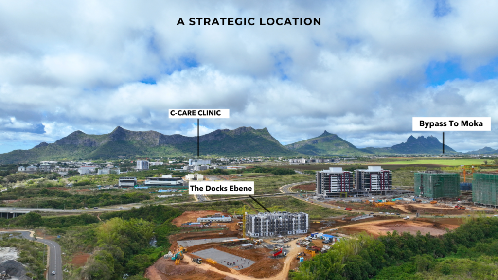 Professional and modern office spaces and premium residences at The Docks, offering flexible work environments and luxurious living in Port Louis and Ebene.